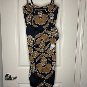 BLACK & GOLD TIE SIDE DRESS